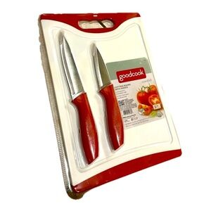 GoodCook Red Knife Set with Cutting Board